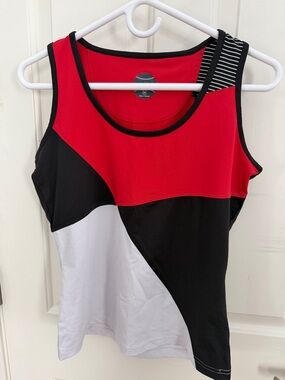 bolle Red, Black & White Colorblock Athletic Tank
